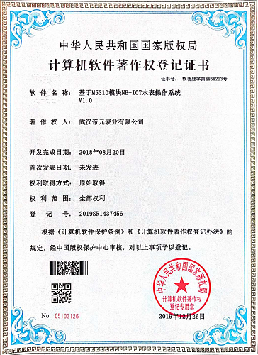 计算机软件著作权授权证书